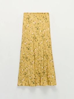 Атласная миди юбка в цветок / Zarina