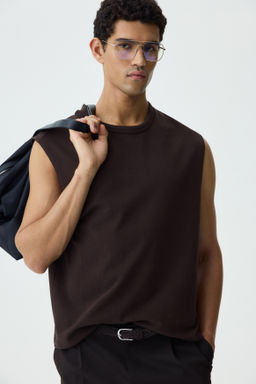 Camiseta sin mangas en punto Relaxed Fit - H&m фото 4