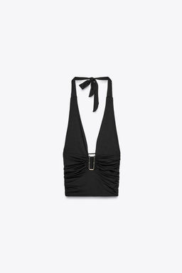 DRAPED HALTER TOP - Zara фото 14