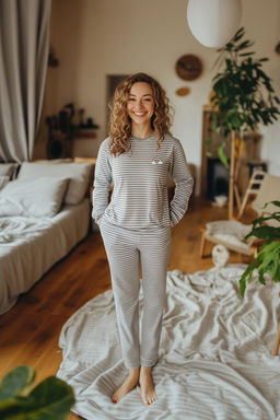 Trendyolmilla Lacivert Cizgili Gokkusag? Bask?l? Viskon Orme Pijama Tak?m? THMAW25PT00014 фото 4