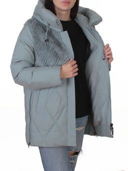 M-8800 GRAY/LT. BLUE Куртка зимняя стеганная женская (150 гр. холлофайбер)