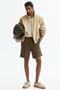 Pantal?n corto en mezcla de lino Regular Fit - H&m фото 7