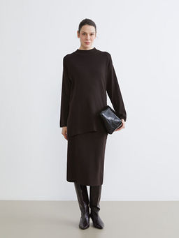 Yar?m Bal?k?? Yaka Kad?n Triko Kazak