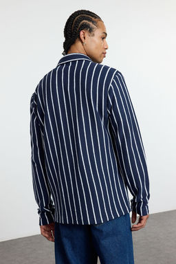 TRENDYOL MAN Lacivert Regular Fit Fake Triko K?sl?k Gomlek TMNAW25GO00028 - Trendyolmilla фото 6