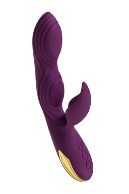 Вибратор с клиторальным стимулятором LEroina Octar, силикон, фиолетовый, 24,5 см