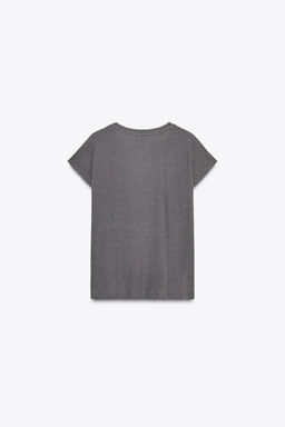 COTTON - LINEN BLEND T-SHIRT - Zara фото 5