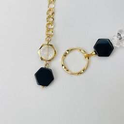 Колье с цепочкой из Агата и Горного Хрусталя - Радуга самоцветов фото 2