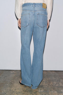 ZW COLLECTION RIPPED MID-WAIST STRAIGHT-LEG JEANS - Zara фото 3