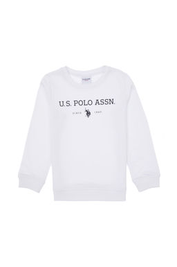 Erkek _ocuk Beyaz Bisiklet Yaka Sweatshirt - U.s. polo assn фото 2