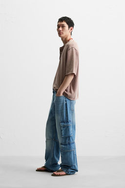WASHED KNIT BUTTON-UP T-SHIRT - Zara фото 4