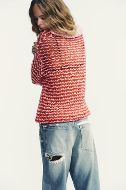 WOOL KNIT POLO COLLAR SWEATER - Zara фото 4