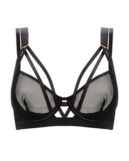 Черный бюстгальтер прозрачными чашками - Deseo фото 2
