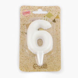 Свеча в торт «Шары», цифра 6, жемчужный, 5.5 см