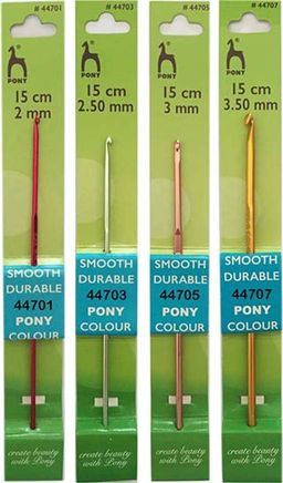 КРЮЧОК ВЯЗАЛЬНЫЙ 2.0-3.75 ЦВЕТНОЙ PONY