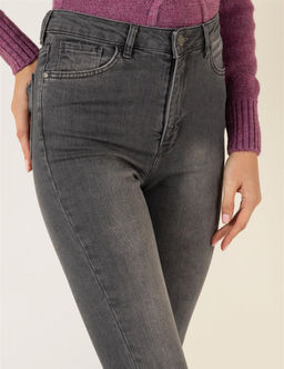 Koyu Gri Skinny Fit Jean Pantolon