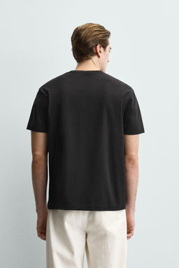 CAMISETA MEDIUM WEIGHT B?SICA / Negro - Zara фото 3