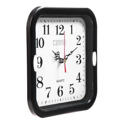Часы настенные классические «Эшли», бесшумные, плавный ход, 18.5×18.5 см, чёрные, от батарейки 1×АА