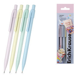 Цена за 24 шт. Набор из 4 механических карандашей ErichKrause Tropic Milky 0.5 мм, НВ (в пакете)