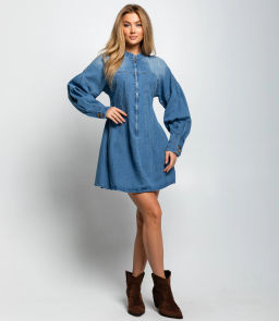 Джинсовое платье #КТ5063, синий - Dommod фото 2