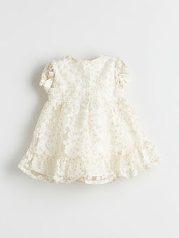?i?ekli Dantelli K?z Bebek Elbise