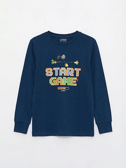 Bask?l? Erkek ?ocuk Pijama Tak?m