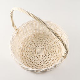 Корзина плетёная для хранения «Косичка», с ручкой, белая, набор 3 шт.