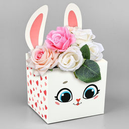 Цена за 2 шт. Коробки для мини букетов «Зайка», 12 х 20 х 10 см