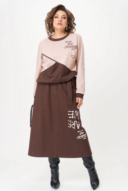 Костюм Aira Style 24129 пудра+коричневый  фото 6