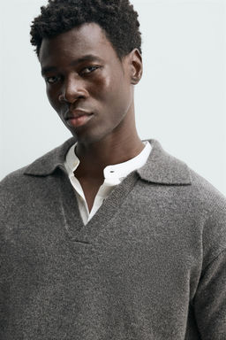 WOOL - CASHMERE KNIT POLO SHIRT - Zara фото 13