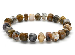 Браслет на руку из агата мохового галтовка