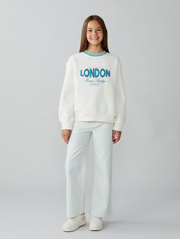 London Bask?l? K?z ?ocuk Kal?n Sweatshirt