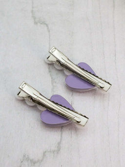 Набор заколок для волос GIRLY 2 шт. "Pearl heart", purple