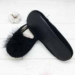Тапочки Пушистики чёрные - Halluci фото 5