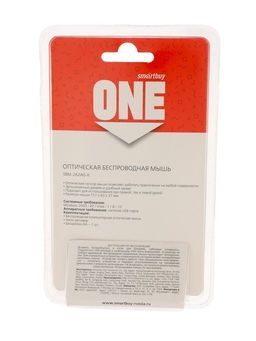 Мышь Smartbuy ONE 262AG, беспроводная, оптическая, 4 кнопки, 1600 dpi, USB, 1хАА, черная