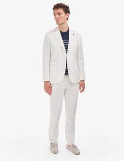 Ekru Slim Fit Keten Kar___ml_ Tak_m Elbise
