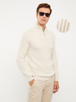 Dik Yaka Uzun Kollu Erkek Triko Kazak