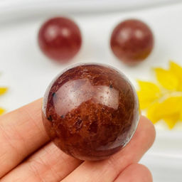Радуга Самоцветов Шар декоративный резной из камня красный Авантюрин  фото 2