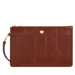 Итальянская кожаная женская сумочка-клатч DuDu серии Bogota | шоколадно-лиловый