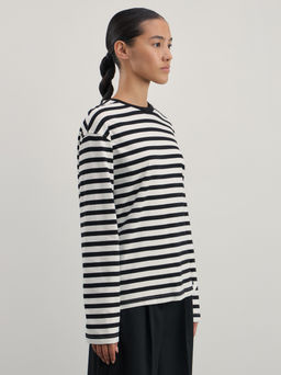 Лонгслив в полоску из хлопка / Zarina  фото 4