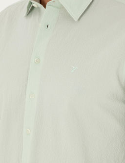 Мятная приталенная рубашка с длинным рукавом - Cacharel фото 7