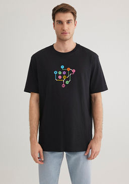 Siyah Istanbul Tisort - Mavi фото 3