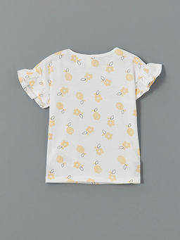 Bisiklet Yaka Tweety Bask?l? K?z Bebek Ti??rt