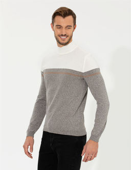 Vizon Melanj Slim Fit Bal_k__ Yaka Triko Kazak - Pierre cardin фото 4