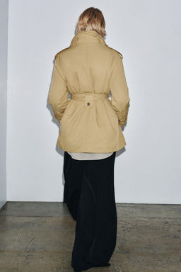 ZW COLLECTION PADDED TRENCH COAT WITH BELT - Zara фото 3