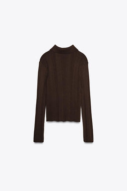 RIBBED POLO KNIT CARDIGAN - Zara фото 6