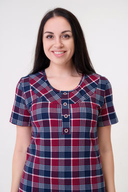 Туника женская из кулирки Наина красный макси - Амадэль фото 6