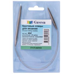 Спицы GAMMA круговые MNF сталь d 4.5 мм 25 см 1 шт с металлической леской