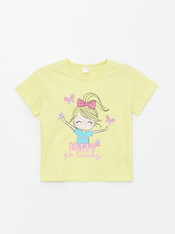 Bisiklet Yaka Bask?l? K?sa Kollu K?z Bebek Ti??rt 2li - Waikiki фото 2