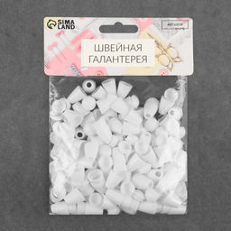 Цена за 2 шт. Набор наконечников для шнура, d = 4 мм, 2 1,2 см, 100 шт, цвет белый - Арт узор фото 4