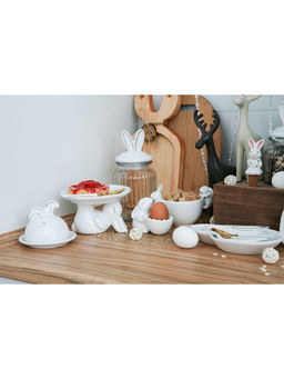 Банка стеклянная для сыпучих продуктов с керамической крышкой Доляна Зайка в золотом, 950 мл  фото 29